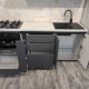 Кухня с барной стойкой Вэллей Графит серая